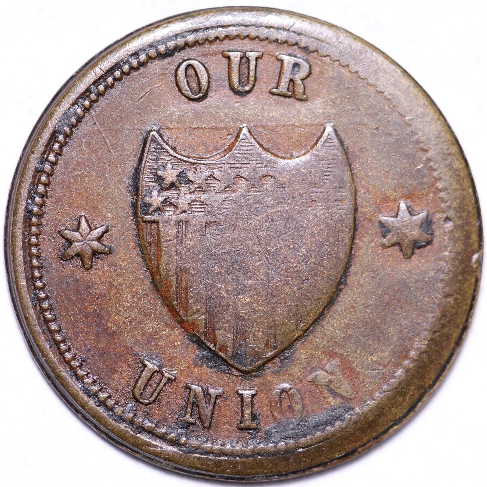 Civil War Token Our Union Crossed ACM High order Ultra-Cheap Deals Cannons FREE E615 SHIPPING