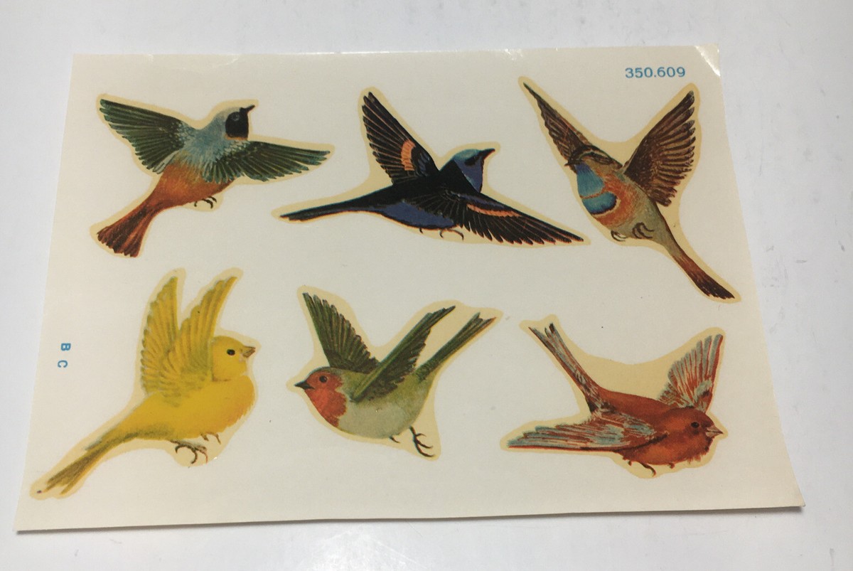 Vintage Bird Stickers Sheet Of 6 Rare | eBay