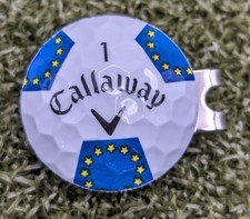 Team Europe Callaway Truvis Real Golf Ball Marker With Magnetic Hat Clip...