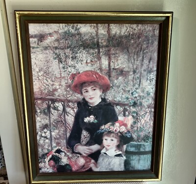 1881 ''Two Sisters On The Terrace'' Pierre Auguste Renoir Framed Print Signed