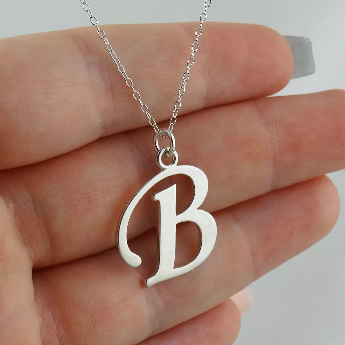 Letter B Gold Pendant with Chain For Kids