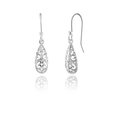 Silverspeck Ohrringe Aus Sterlingsilber Mit Tropfenförmigem Filigran-Anhänger