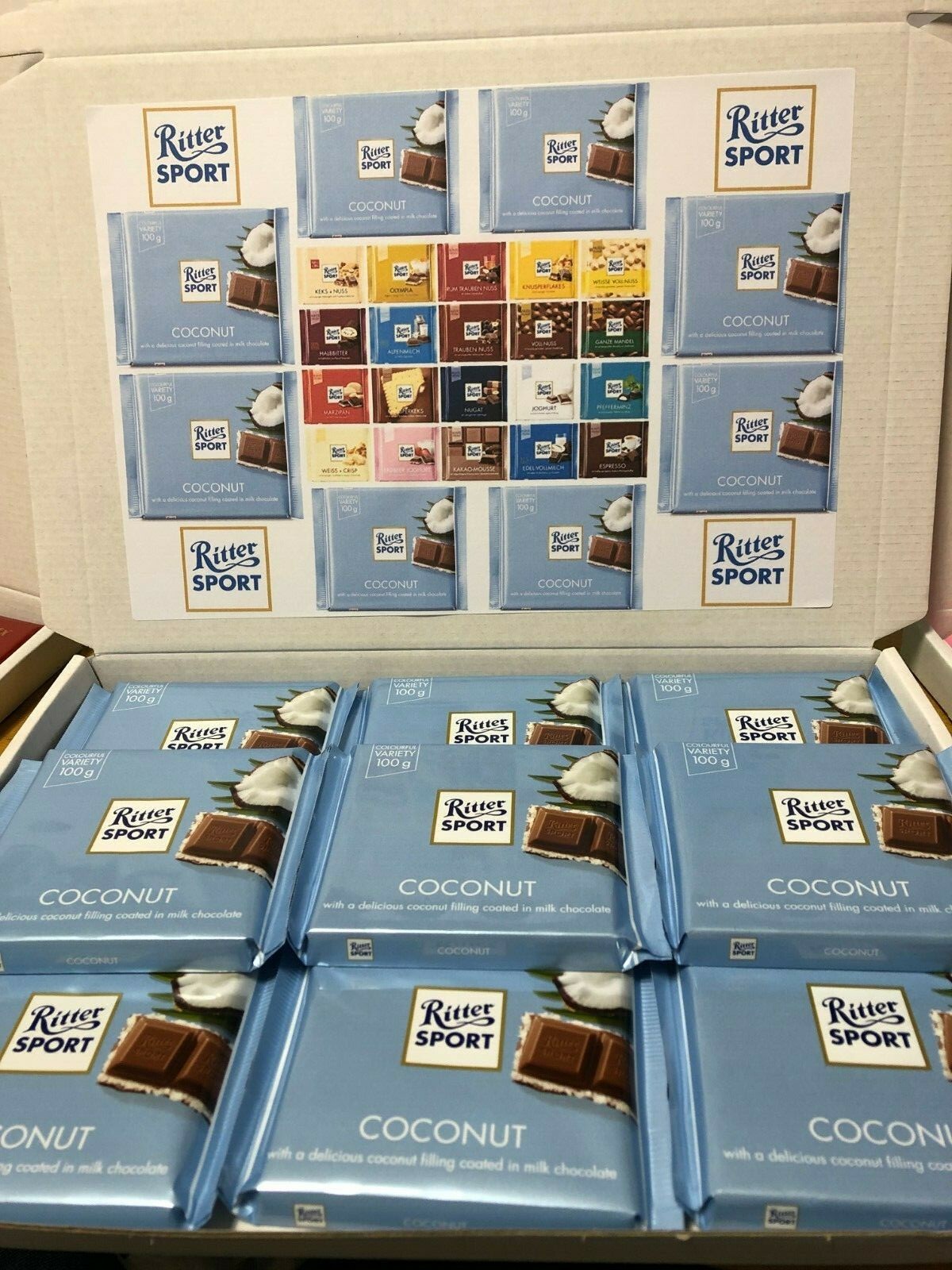 Ritter Sport Gift Box Hamper Valentine Chocolate Assorted Fathers Day