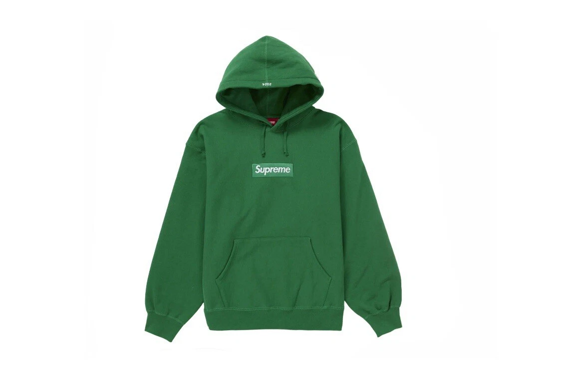 Sweat à capuche Supreme Box Logo FW24 vert
