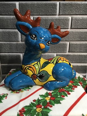 Talavera Pottery Reindeer Mexican Folk Art 