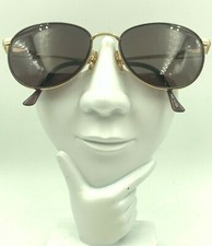 Vintage La Prima 515 Gold Burgundy Metal Oval Sunglasses Korea FRAMES ONLY