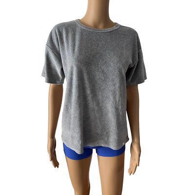 Treasure & Bond Light Gray Velour Short Sleeve Crewneck T-Shirt Size XL Juniors