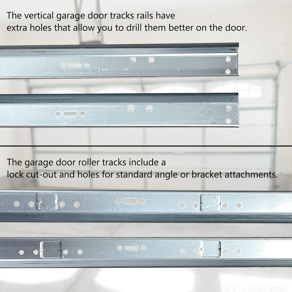 Garage Door Track, Vertical Track for 7Ft Door, Door Rails for