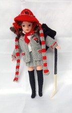 Hand Knitted Sindy School Girl Uniform With Hockey Stick Outfit