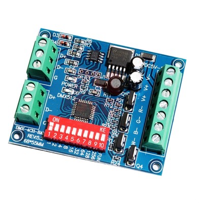 DMX512 Decoder 4CH Channel 16A RGBW Controller LED stage lighting CMOS Output