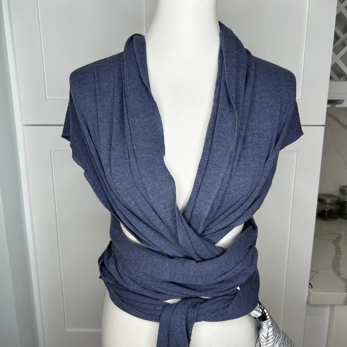 MOBY Baby Swaddle Wrap Carrier Soft Cotton Blend Sling Blue Warm