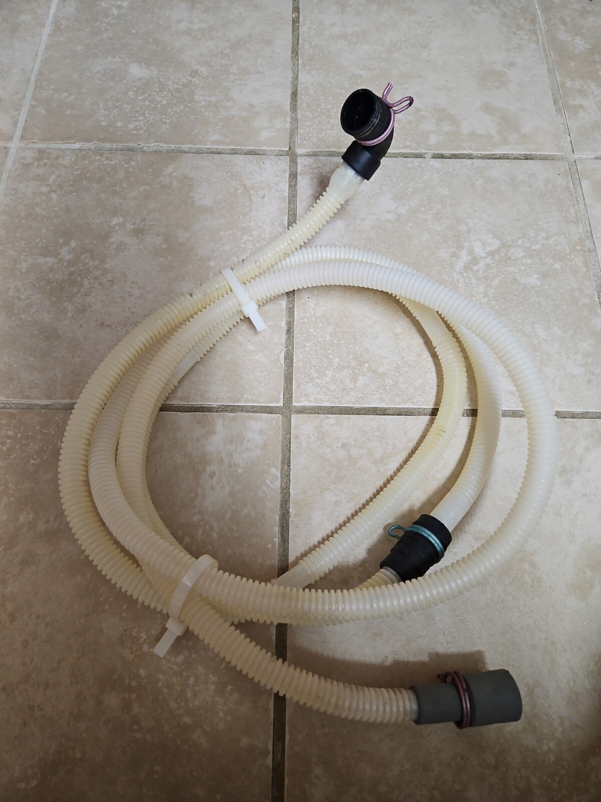 OEM Whirlpool Dishwasher Drain Hoses w/Clamps W10545278 ; W10481093