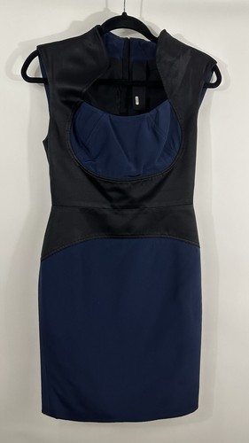 Vestido para mujer Karolina Zmarlak de lona en blanco negro y azul talla 2/4 - Imagen 4 de 9