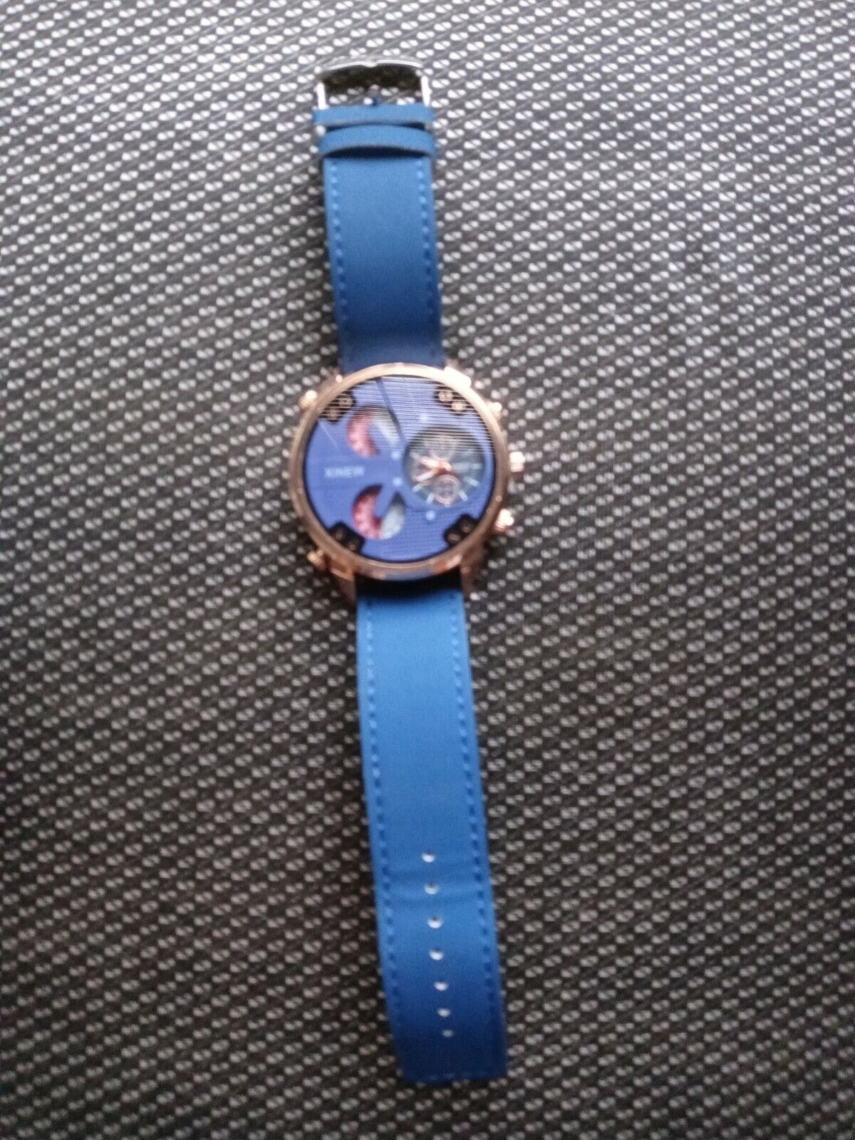 Blue/ Rose Gold mens XINEW wrist watch