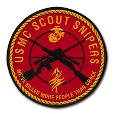 USMC Scout Sniper Embroidered Five Inch Patch (2024) - 5" patch with a wax back