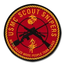 USMC Scout Sniper Embroidered Five Inch Patch (2024) - 5" patch with a wax back