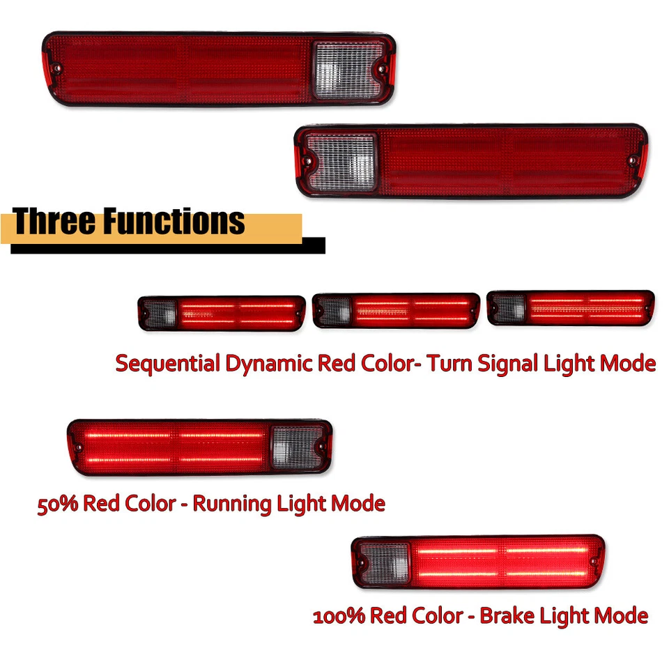 For Chevy El Camino Malibu GMC Caballero 79-87 Rear Taillamps Turn Signal Lights - Image 2 of 4