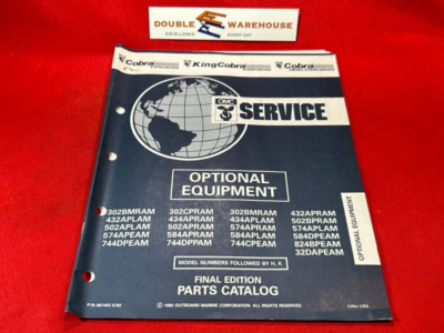#ad 1992 OMC King Cobra Stern Drives Optional Equipment Parts Catalog 987493 Final $14.99