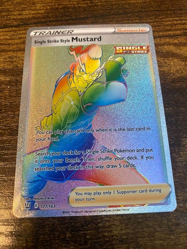 177/163 SINGLE STRIKE STYLE MUSTARD (secret rare holo Pokemon Card Battle Styles