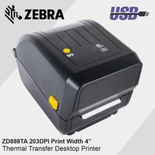 Zebra ZD888TA Thermal Transfer Barcode Lable Printer USB Width of 4 inch 203dpi