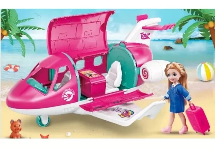 Barbie Style Doll Playset Dreamplane Airplane Multifunction Aircraft  Caravan Toy