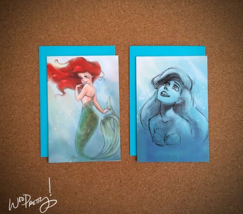 2013 Art of Ariel Disney Designer Little Mermaid Note Cards - Steve Thompson Art