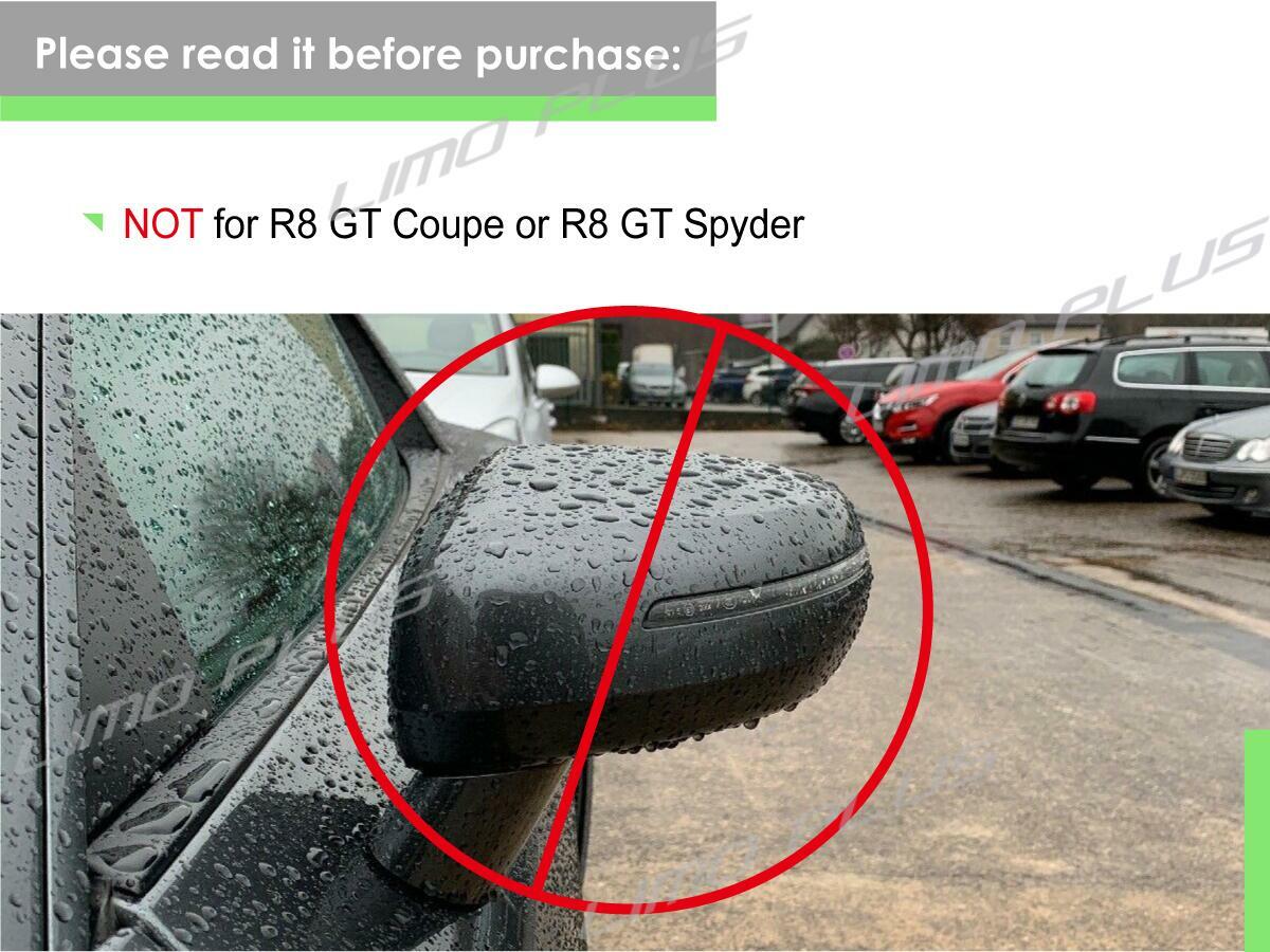 2008-2014 Carbon Fiber Mirror Cap Covers for Audi R8 TT TTS Quattro NonGT