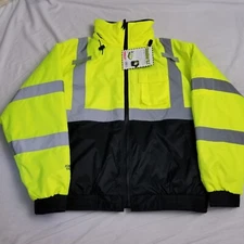 Tingley Jacket Mens XL Yellow Bomber 3.1 3 in 1 Hi Vis Hooded Lined Rain Coat