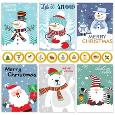 windrio 24 Pack Merry Christmas Cards Bulk with Envelopes & Stickers, Blank H...