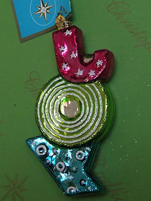 Christopher Radko Joy To The World Glass Ornament