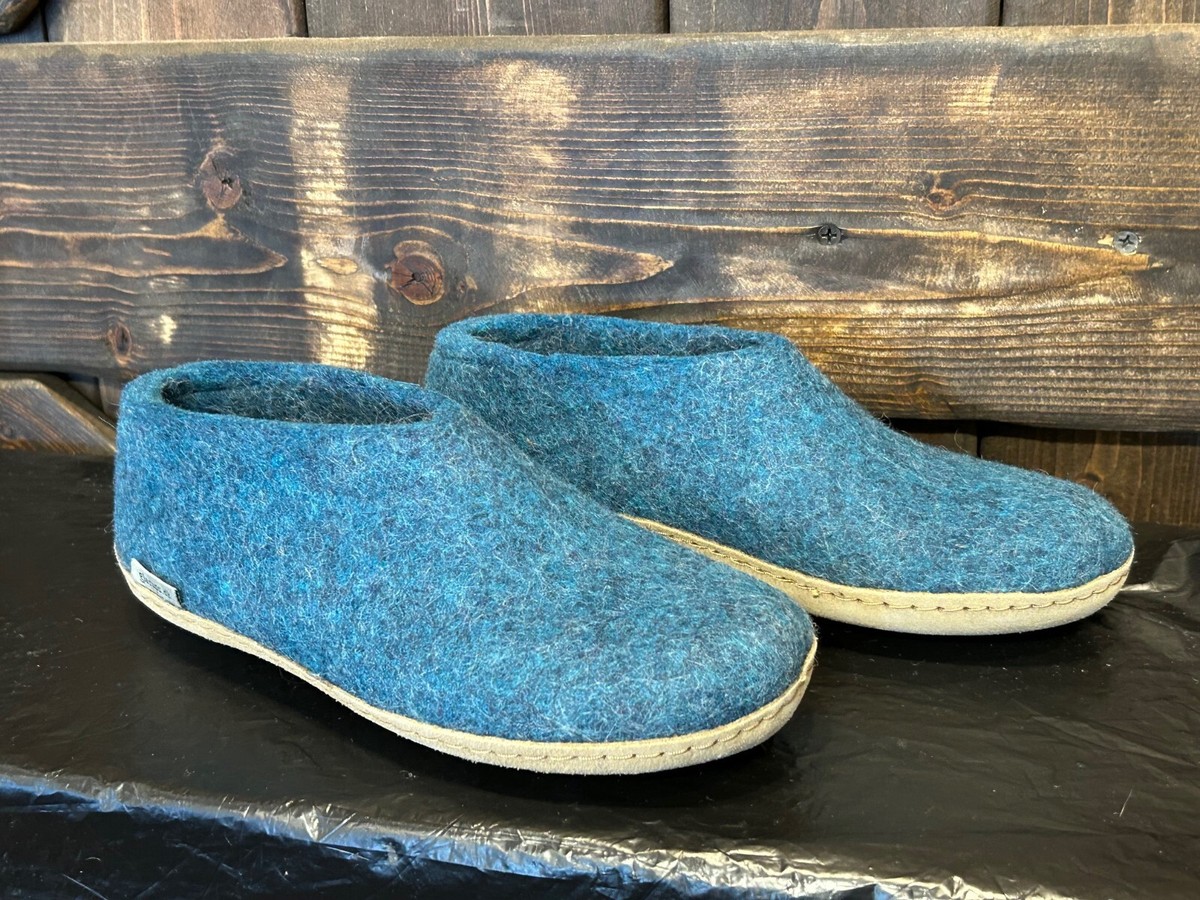 Glerups Wool Slippers Slip On With Natural Rubber Sole Blue EU 44 US Mens 10.5 Glerups Slip-On Rubber Slipper main image 2
