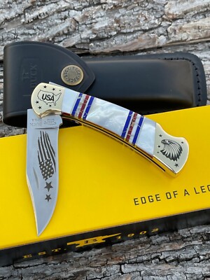 BUCK 112 ** B. YELLOWHORSE CUSTOM MOTHER OF PEARL RED WHITE