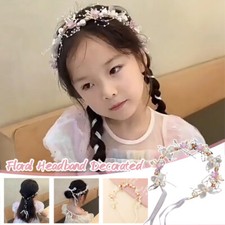 Romantic Floral Party Headband Pearls Headband Children Beach Hair Accessories.