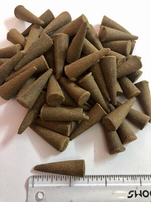 100 grams 50-55 pc 1.3'' CHANDAN SANDAL DHOOP INCENSE CONES meditation puja F/s
