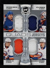 2022-23 The Cup Quads Jerseys 20/25 Mathew Barzal Ilya Sorokin Anders Lee 0c3