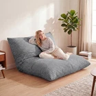 3-in-1 Bean Bag Chair with Soft Crushed Sponge Comfy Corduroy Fabric Zippered