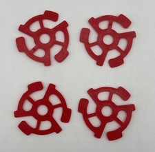 NEW 45 RPM Record Adapters Red Plastic Spiders Set 4 Turntable Inserts