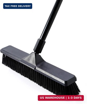 Eyliden 18'' Push Broom for Deck Driveway Patio Garage | Heavy-Duty Stiff Bristle