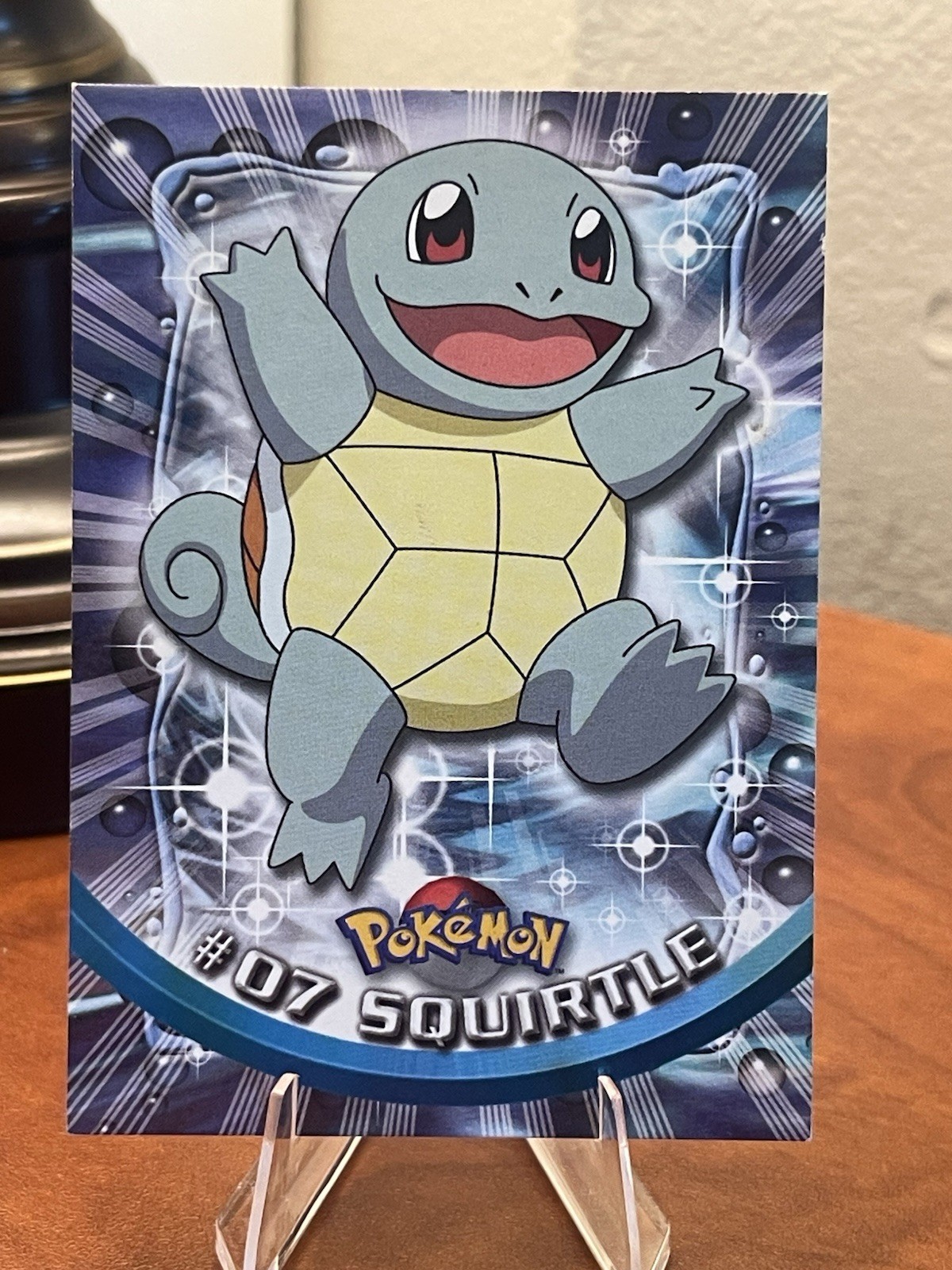 Squirtle #7 Black Logo Topps Pokemon Card TV Series 1-LP