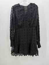 Pre-Owned Lulus Black Size Large Knee Length Long Sleeve Dress