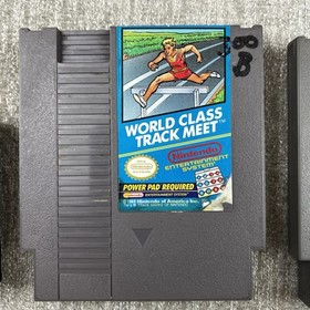 Nintendo NES 3 Pc. Lot World Class Track Meet, Ice Hockey And Controller