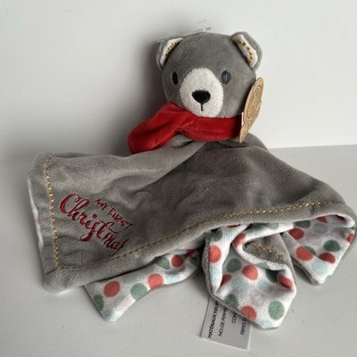 Animal Adventure Gray Bear My First Christmas Lovey Plush Soft Stuffed NWT!