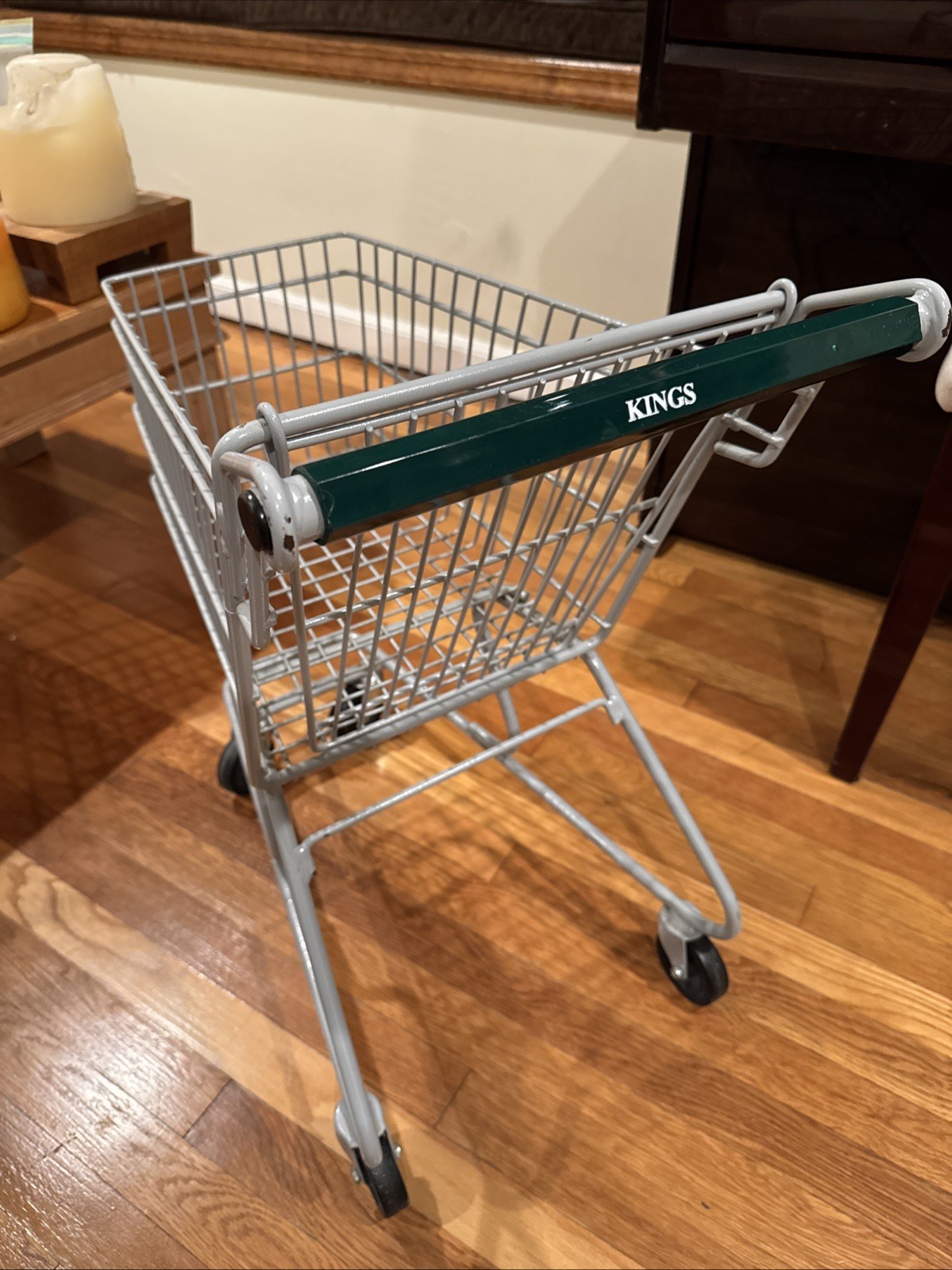 Kids Mini Shopping Cart - Kings Grocery Store Metal Rolling Buggy Baby Doll Toy