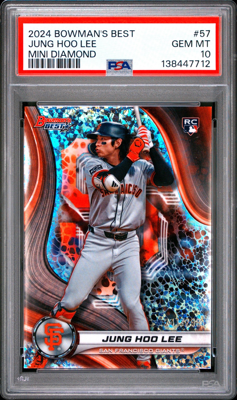 2024 BOWMAN'S BEST MINI DIAMOND #57 JUNG HOO LEE 241/299 PSA 10