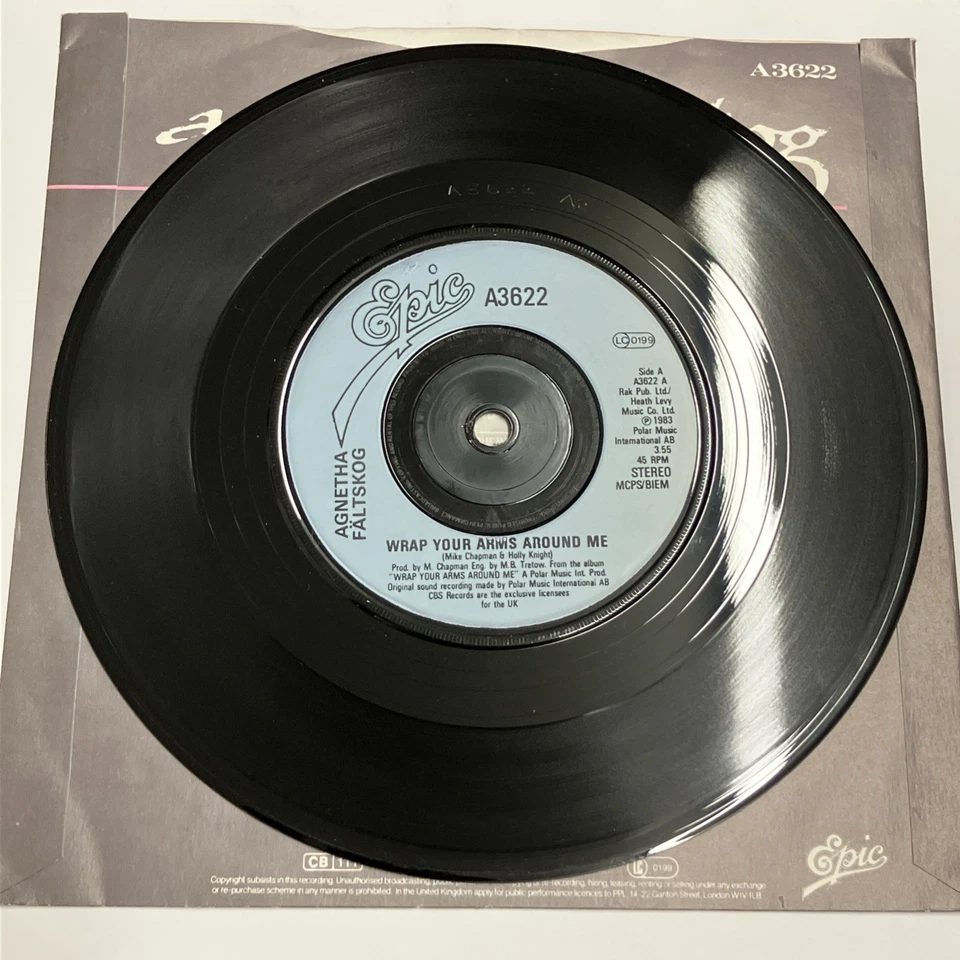 Agnetha Faltskog – Wrap Your Arms Around Me - Epic 7" Vinyl A3622 Foto 3 de 4