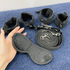 Bed Restraints Bondage Hand  Ankle Cuffs Blindfold Body Harness Couples BDSM
