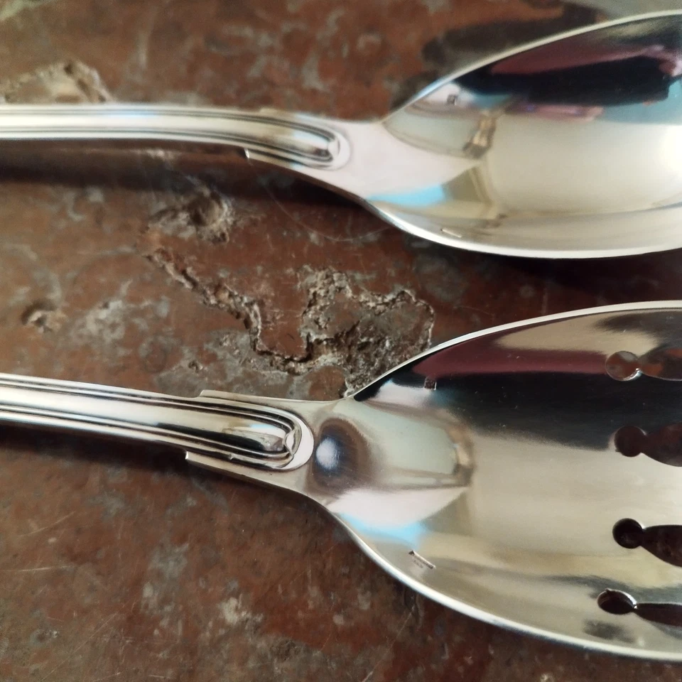 Couvert de Service à Salades Orfèvrerie Argental Filet/Coquille en Métal Argenté - Photo 4/4