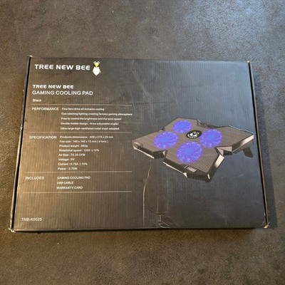Tree New Bee Gaming Cooling Pad Laptop Cooler   4 Fans   Blue LED   Brand New