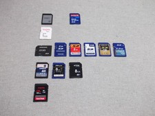 13 x SanDisk Samsung Toshiba Kingston SD Memory Cards 128GB 8GB 2GB Job Lot
