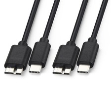 2-Pack External Hard Drive Cable, USB 3.0 Micro B to USB C Cord for Seagate